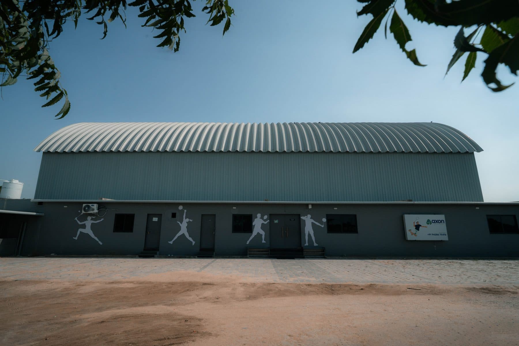 Axon Badminton Academy building in Palanpur
